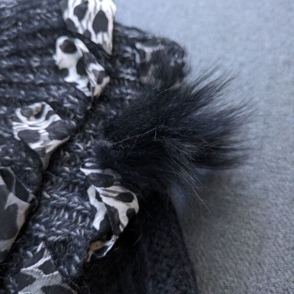 Forla Paris M Cardigan Black Wool Mohair Ruffle Rose Embellished Fairy Core Boho - Picture 7 of 14